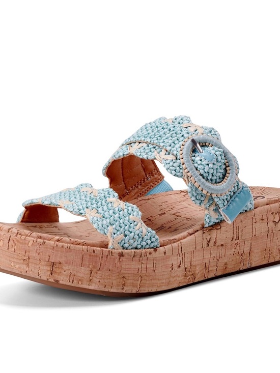 Earth Shoes - Earth Sky Blue Braided Cork Slide with Buckle